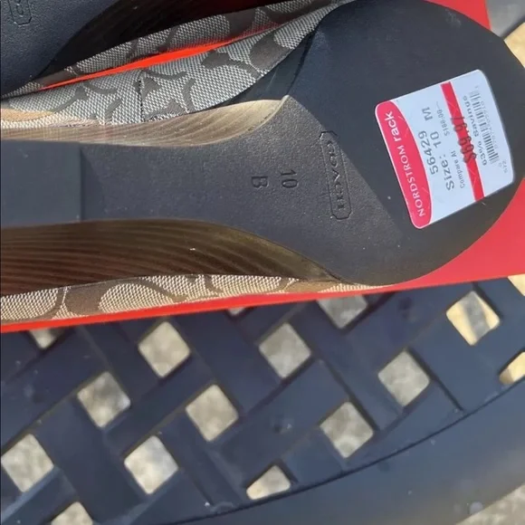 Coach Logo Open Toe Wedges - Picture 4 of 7